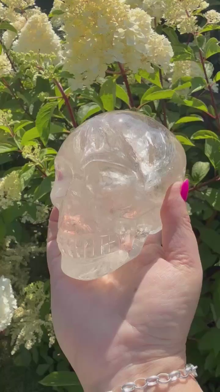 Clear Quartz Skull Carving