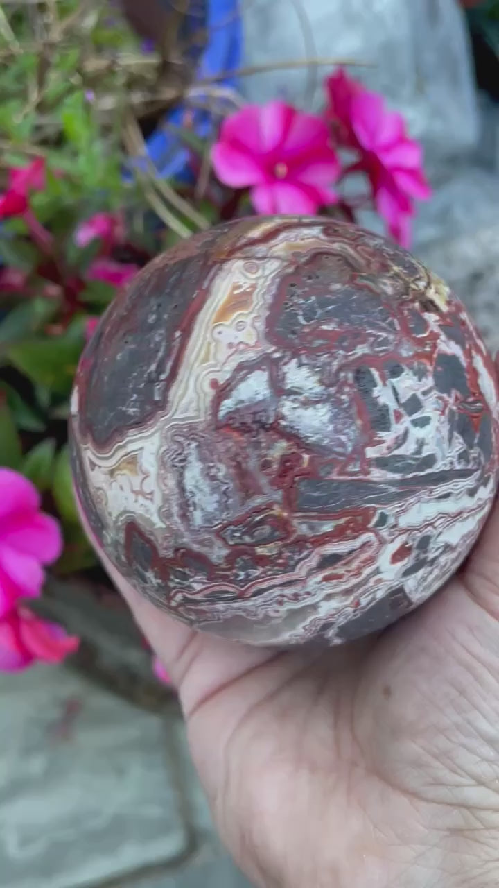 Large Crazy Lace Agate Sphere