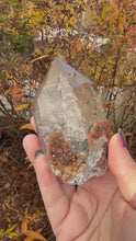 Load and play video in Gallery viewer, Large Elestial Smoky Quartz with Garnet

