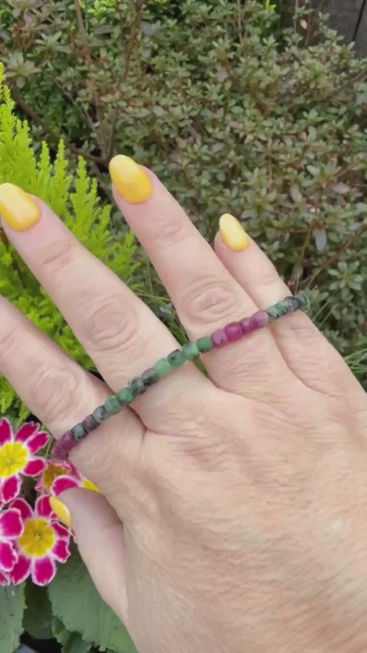 Ruby and Zoisite Bracelet 4mm Beads