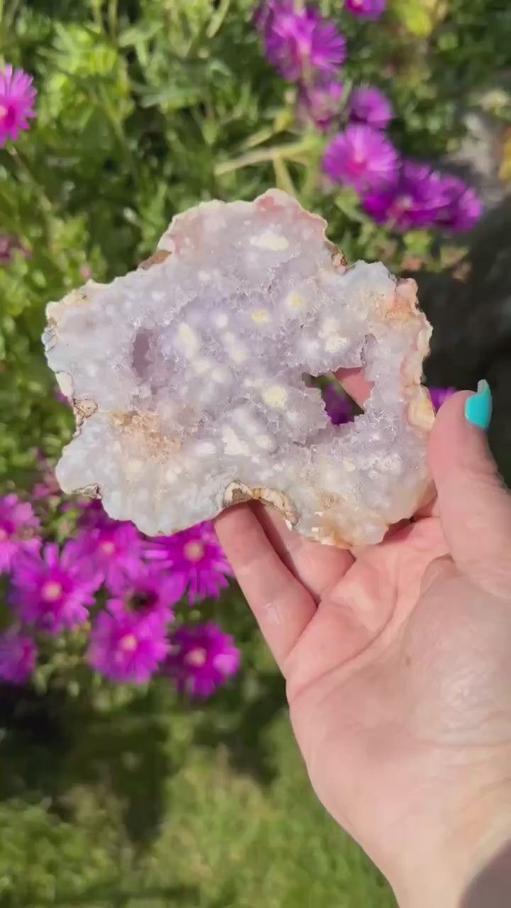 Amazing Pink Amethyst Slice Carving