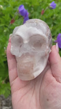Load and play video in Gallery viewer, Flower Agate with Quartz Skull Carving

