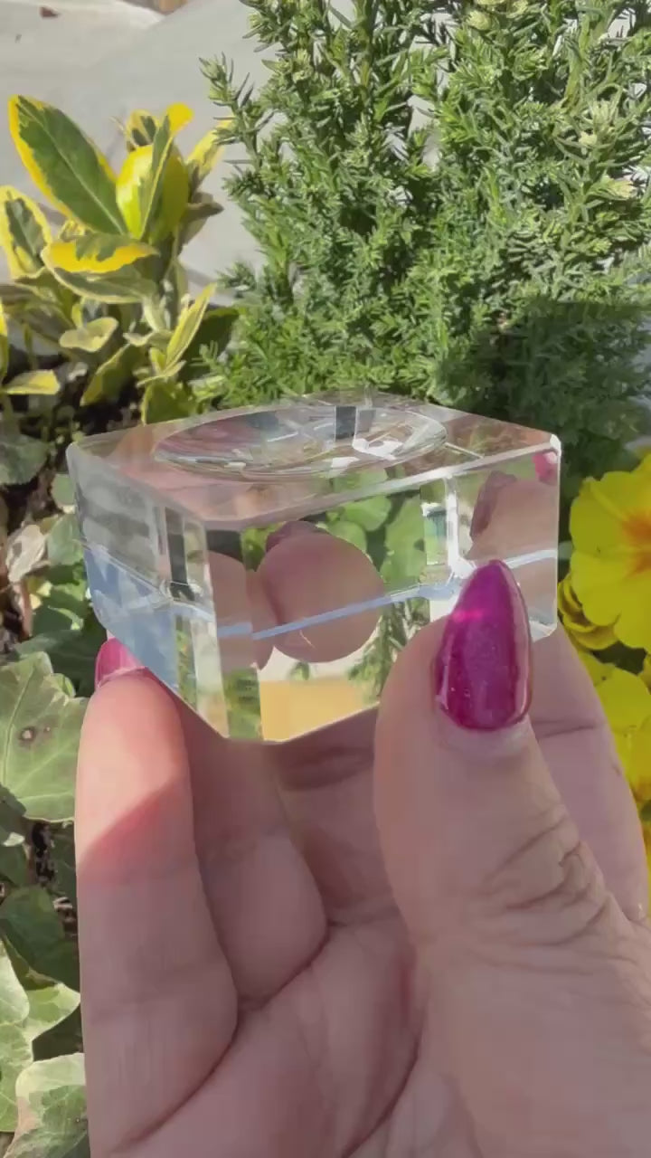 Large Cube Glass Sphere Stand 4cm