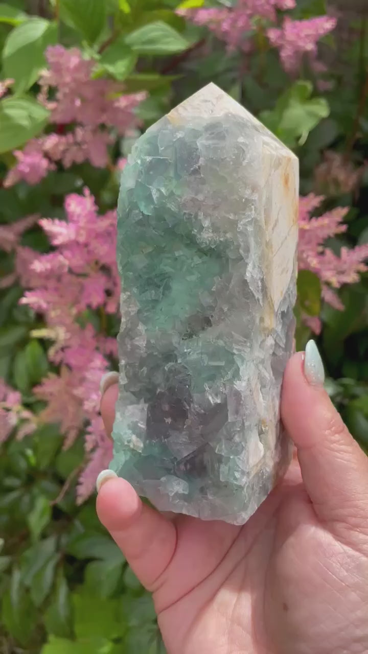 Rough Green Fluorite Tower