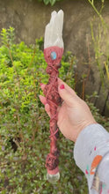 Load and play video in Gallery viewer, Large Rustic Quartz and Labradorite Wand
