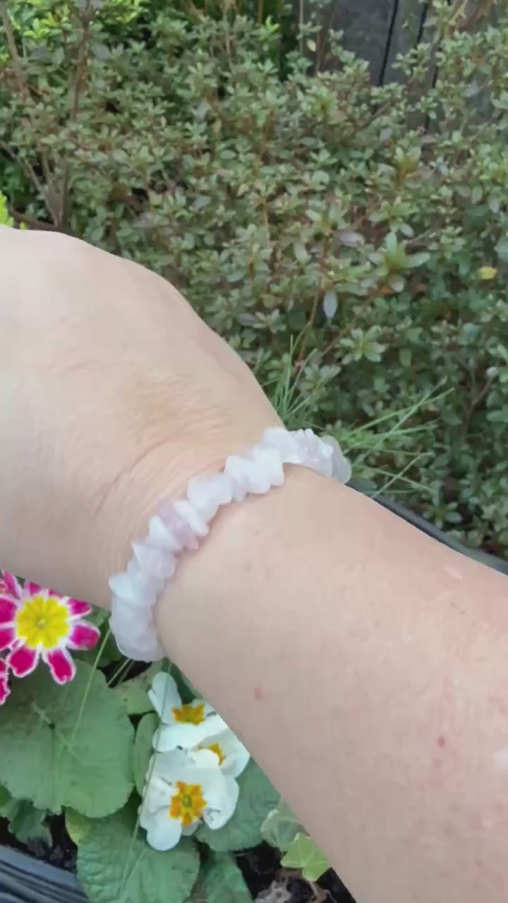 Rose Quartz Chip Bracelet