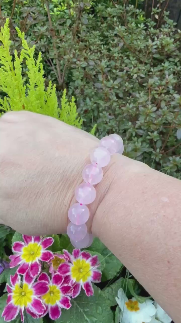 Rose Quartz 12mm Bead Bracelet