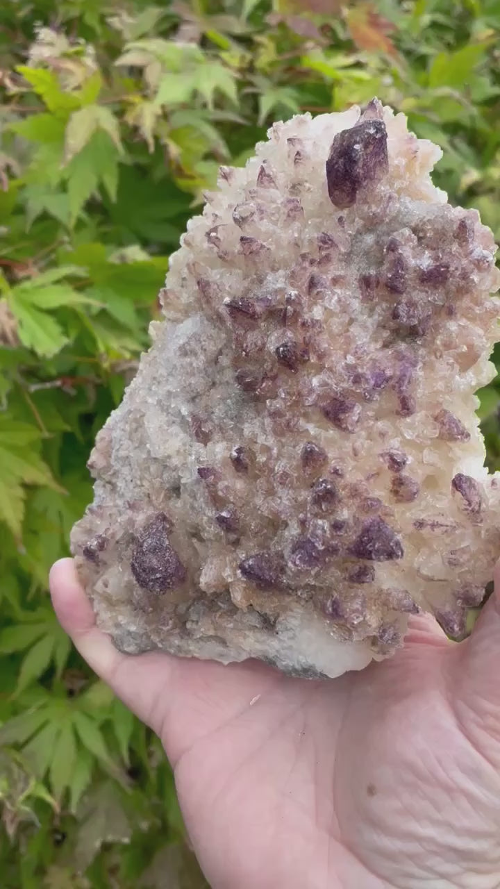 Yttrofluorite on Calcite with Gypsum