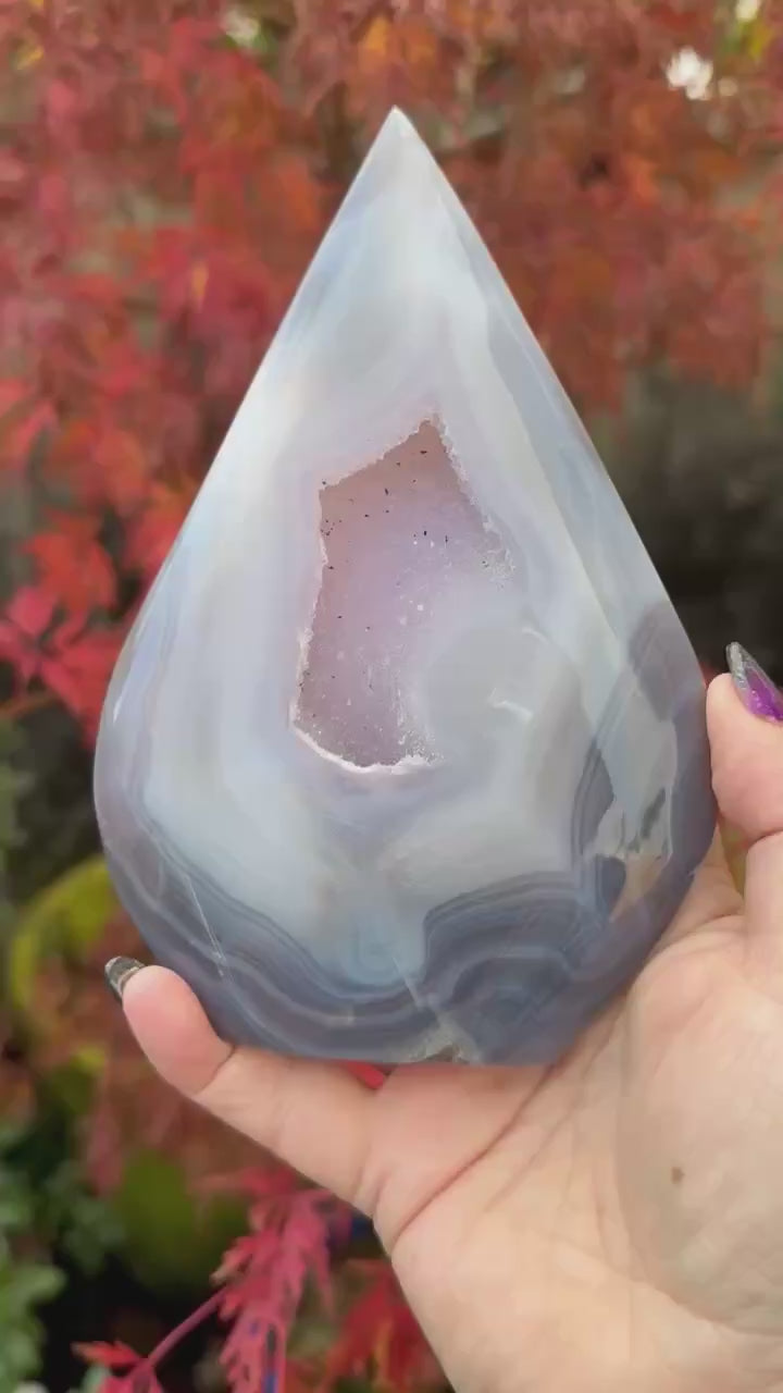 Amethyst and Agate Flame Carving
