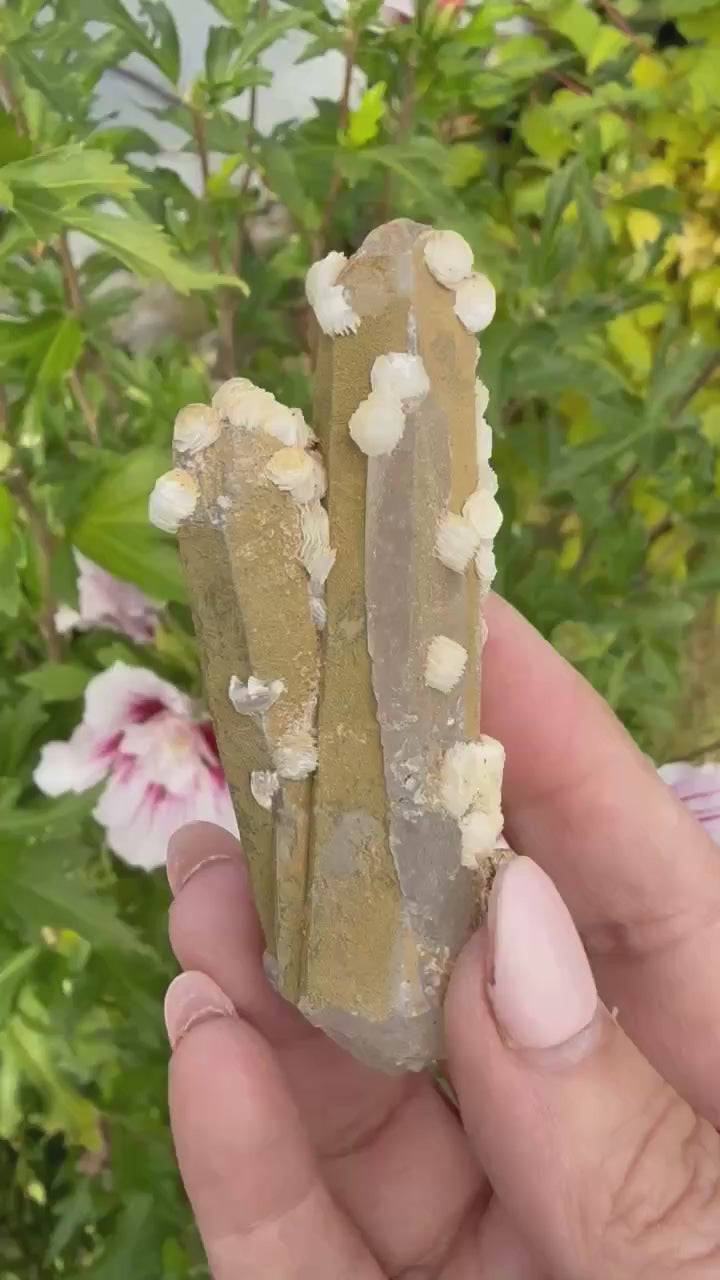 Quartz with Calcite Rosettes Specimen from Inner Mongolia