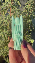 Load and play video in Gallery viewer, Rare Natural Turquoise Angel Carving
