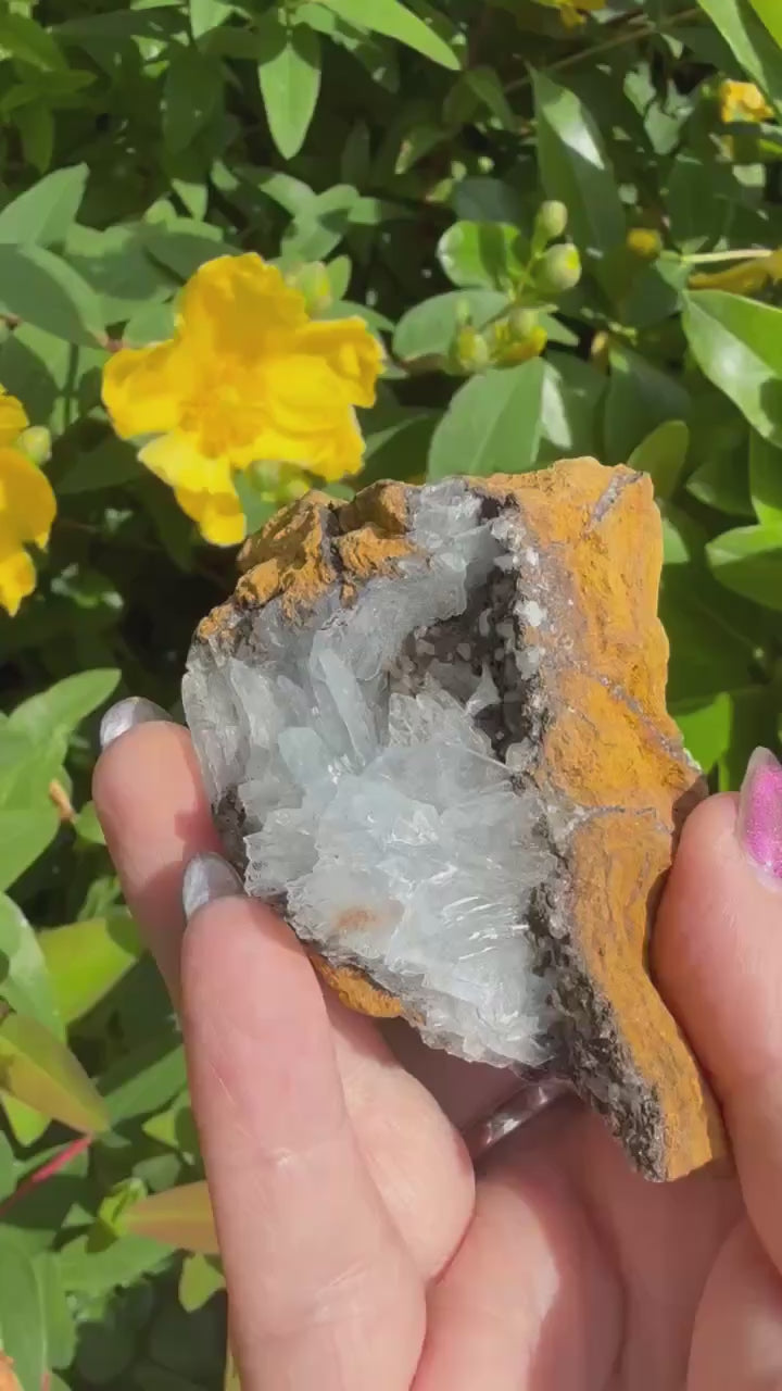 Rare Clear Blue Barite Specimen from Morocco