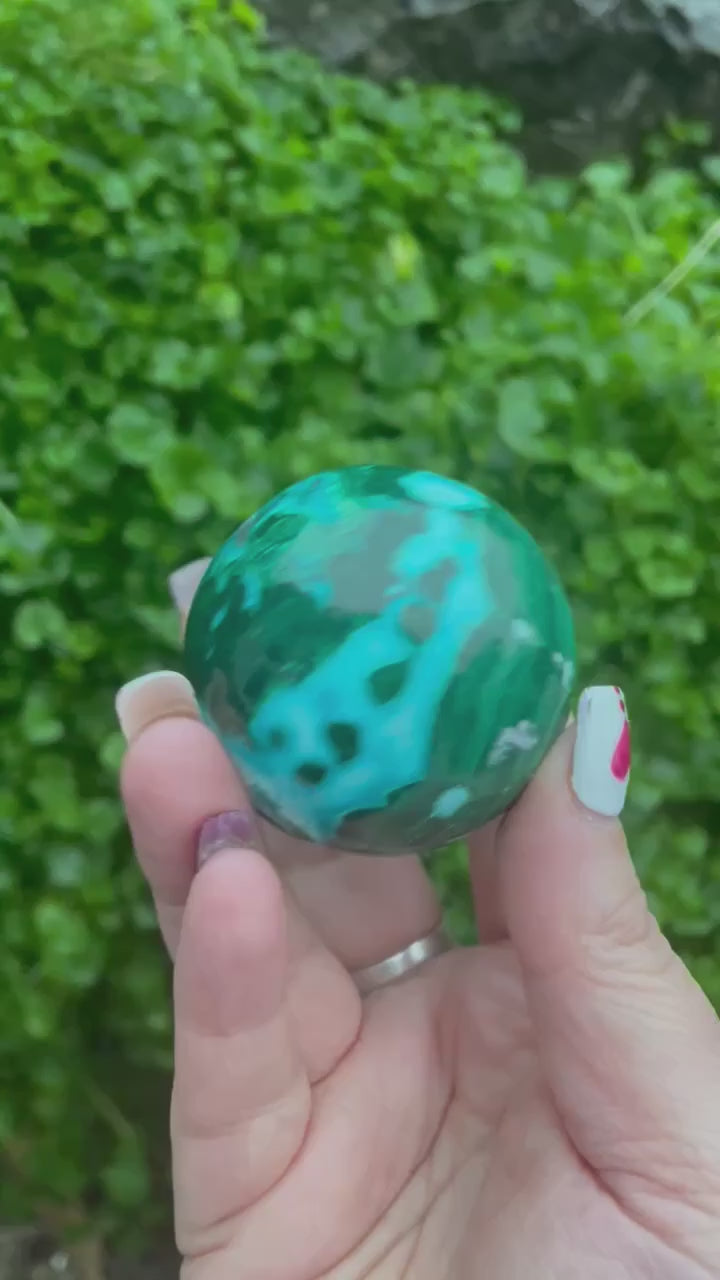 Malacolla Chrysocolla and Malachite  Sphere
