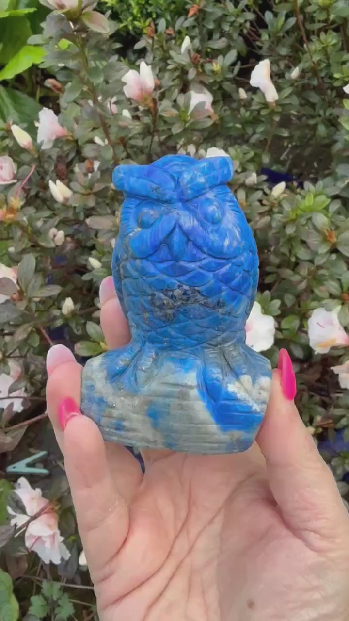 High Quality Lapis Lazuli Owl Carving