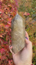 Load and play video in Gallery viewer, Large Saturated Rutile Quartz Tower with Stand
