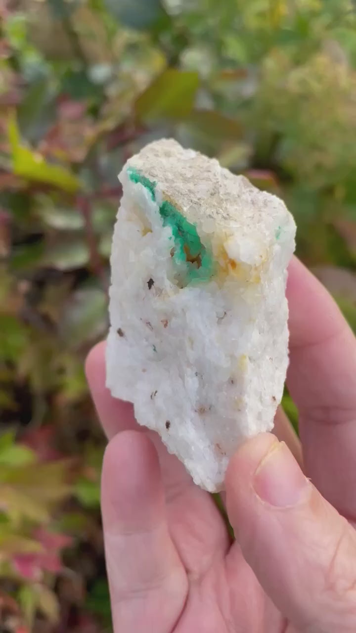 Pseudo Malachite on Quartz Crystal Specimen