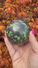 Load and play video in Gallery viewer, Green Opal Sphere 6.7cm Dia
