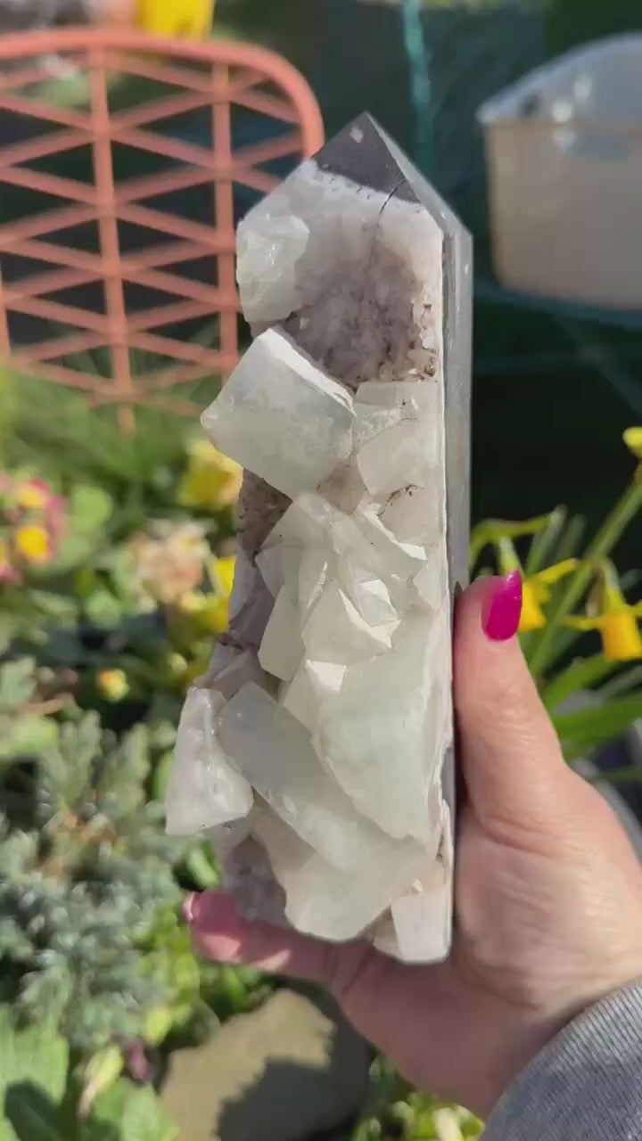 Natural Green Fluorite Tower