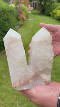 Load and play video in Gallery viewer, Large Statement Quartz Twin Point Tower
