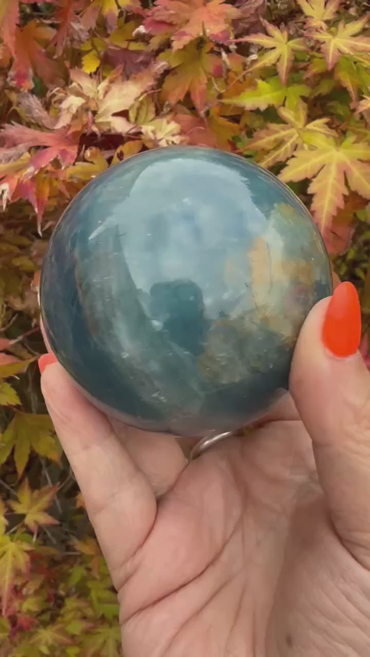 High Quality Blue Onyx Aquatine Lemurian Sphere