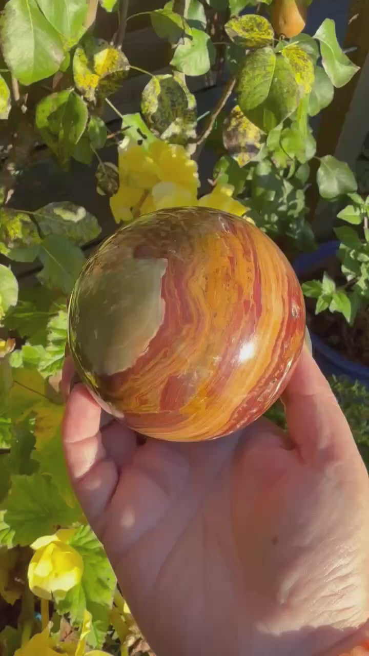 Banded Calcite Onyx Sphere 8cm Diameter