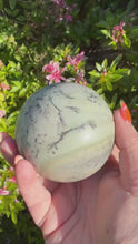 Load and play video in Gallery viewer, Infinite Stone Serpentine Sphere with Dendrities 6.8cm Dia
