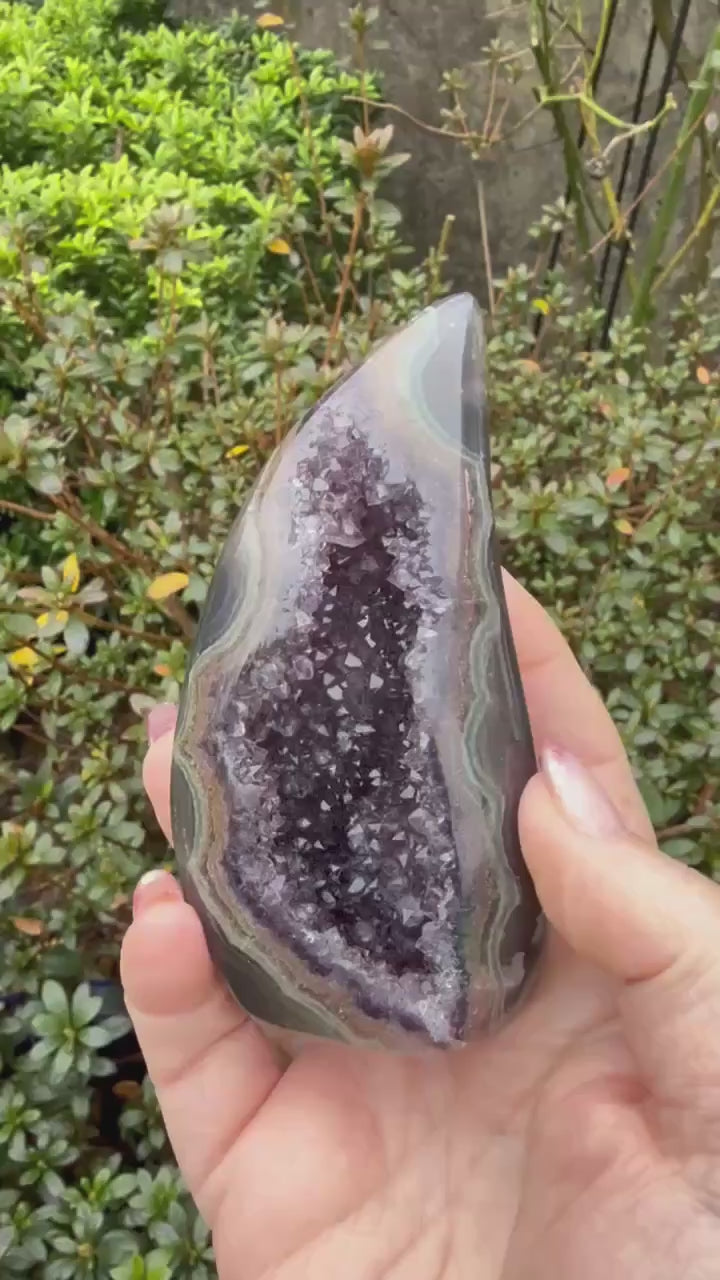 Amethyst and Agate Freeform from Uruguay