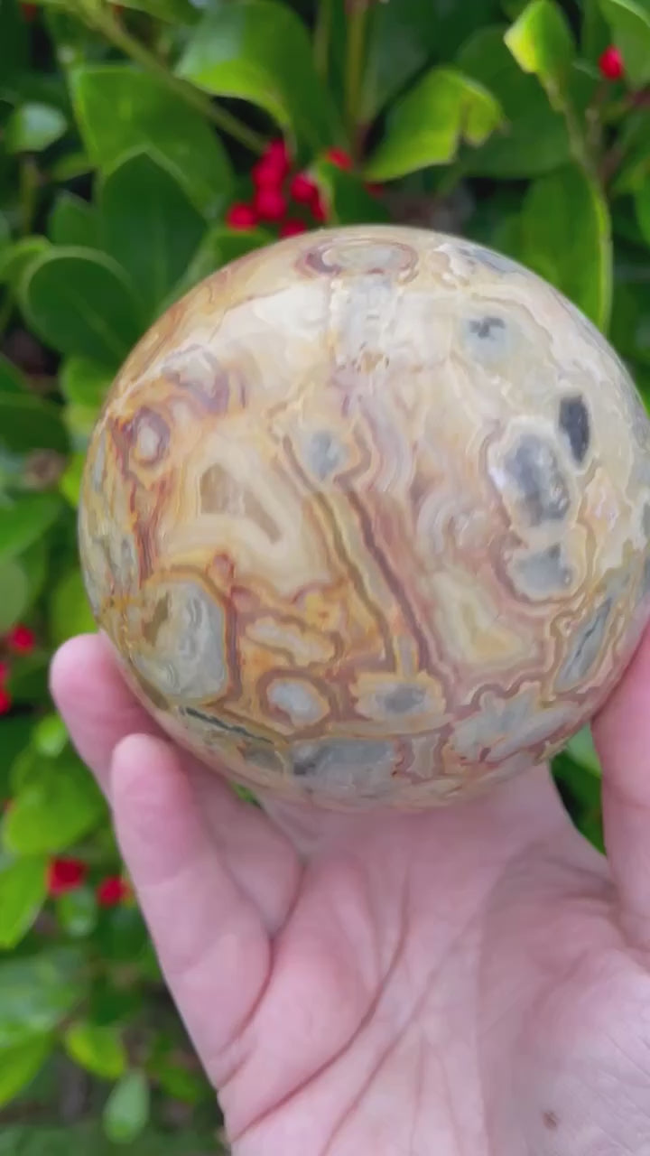 Large Crazy Lace Agate Sphere