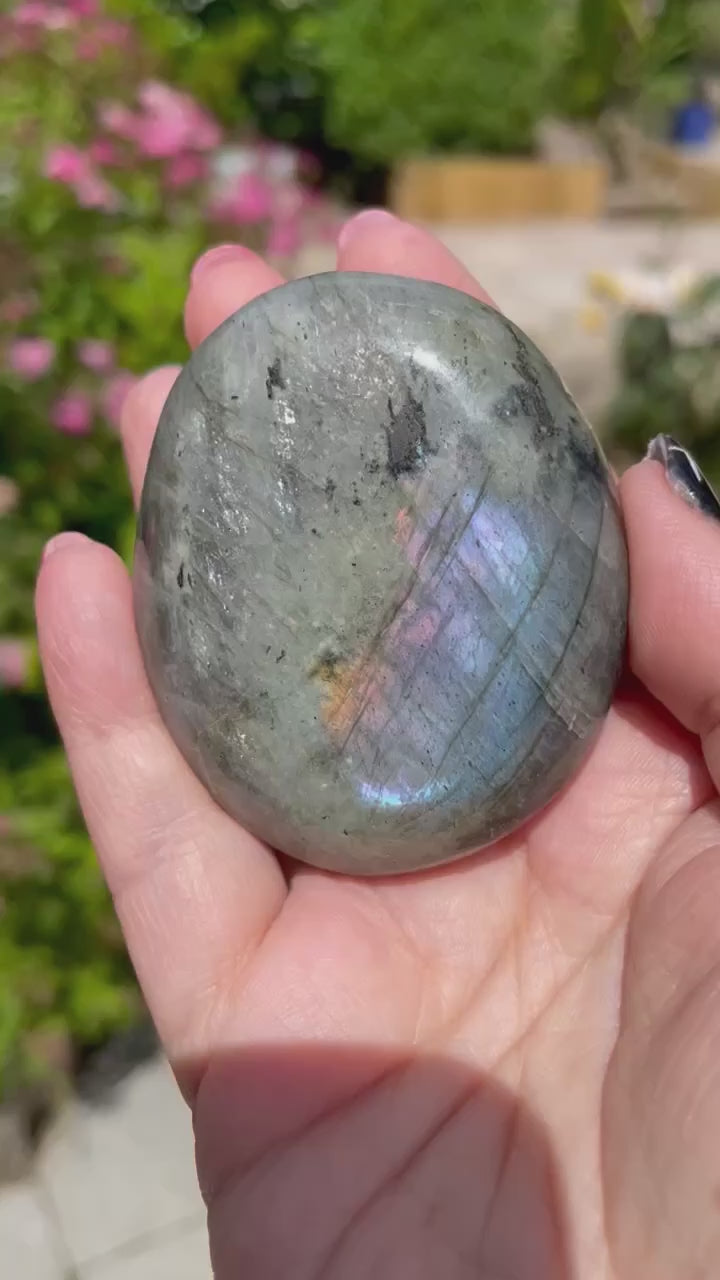 Purple Flash Labradorite Palmstone