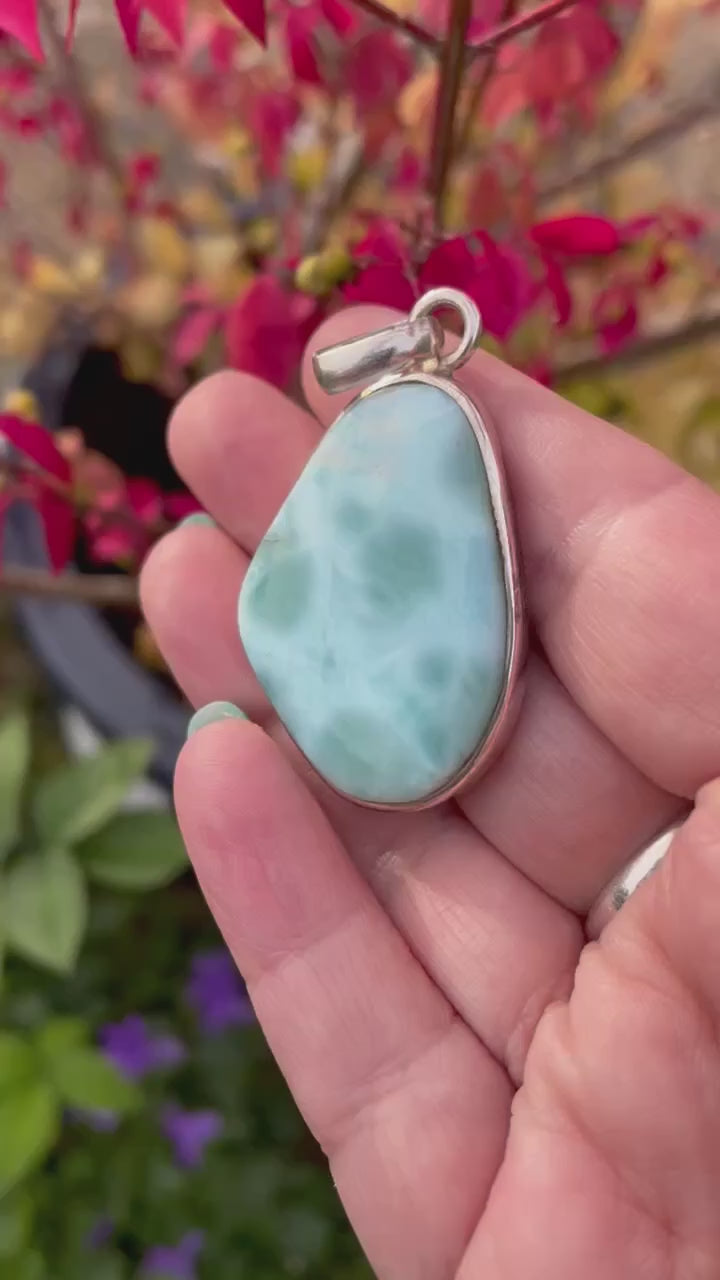 925 Sterling Silver Larimar Pendant
