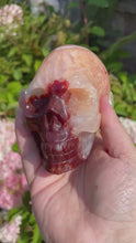 Load and play video in Gallery viewer, Large Carnelian Skull Carving
