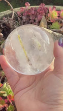 Load and play video in Gallery viewer, Quartz Sphere with Tourmaline 7.7cm Diameter
