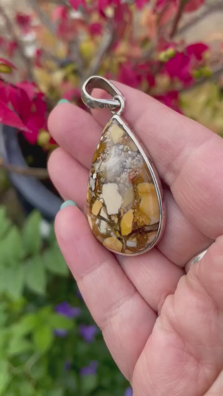 925 Sterling Silver Brecciated Mookaite Pendant