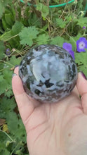 Load and play video in Gallery viewer, Indigo Gabbro Mystic Merlinite Sphere 7cm Diameter
