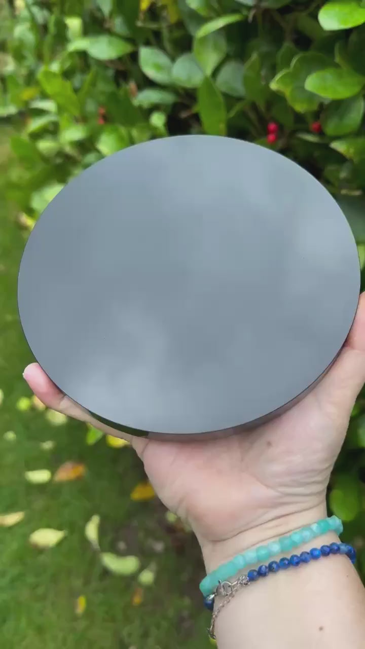Black Obsidian Scrying Mirror 15cm or 6inch Diameter