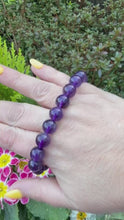 Load and play video in Gallery viewer, Amethyst Bead Bracelet 10mm Beads
