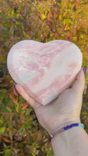 Load and play video in Gallery viewer, Large Pink Opal Heart Carving with Stand
