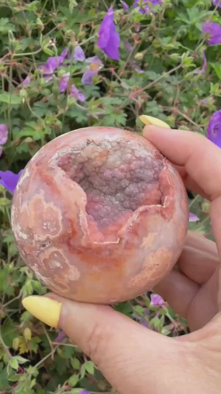 Druzy Crazy Lace Agate Sphere from Indonesia 6.5cm Dia