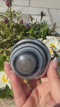 Load and play video in Gallery viewer, Natural Banded Agate Sphere 6.4cm Dia
