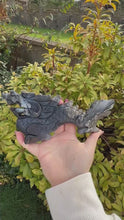 Load and play video in Gallery viewer, UV Reactive Volcano Agate Chinese Dragon Carving
