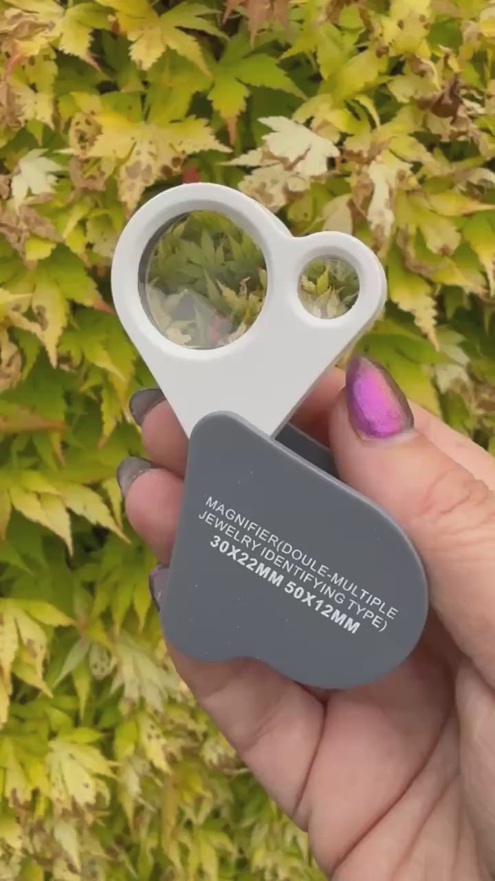 30X/50X Dual Lens Pocket foldable Loupe Magnifier Jewelry Magnifying Glass