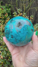Load and play video in Gallery viewer, Large Chrysocolla Sphere from Peru
