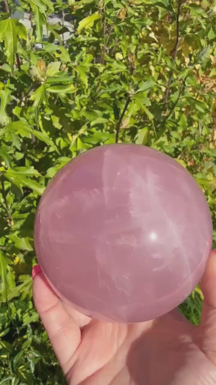 High Quality Rose Quartz Sphere from Brazil 9.5cm Dia
