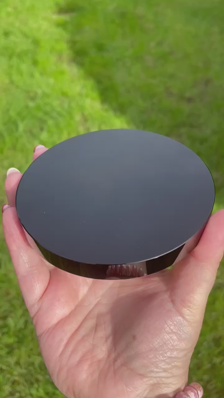 Black Obsidian Scrying Mirror 10cm or 4inch Diameter