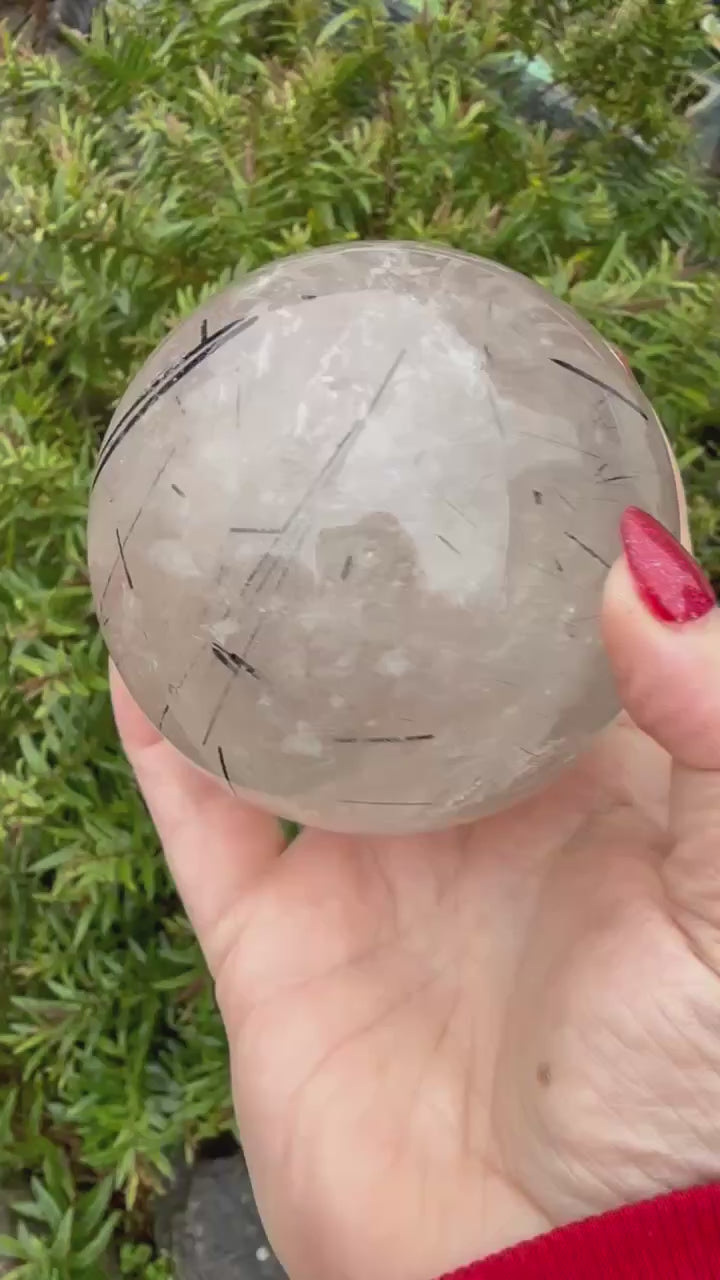 Large Tourmaline in Quartz Sphere