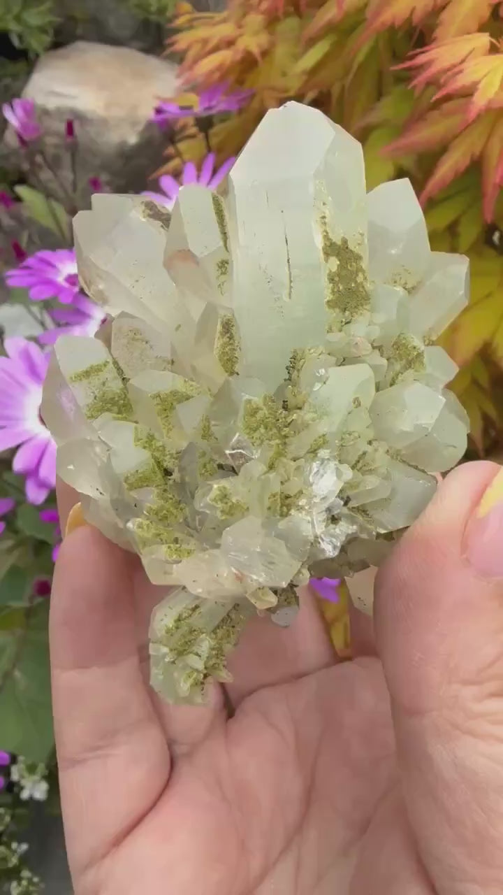 Double Sided Chlorite Quartz with Epidote Specimen