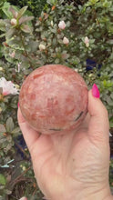 Load and play video in Gallery viewer, Flashy Sunstone Sphere 7.6cm Dia
