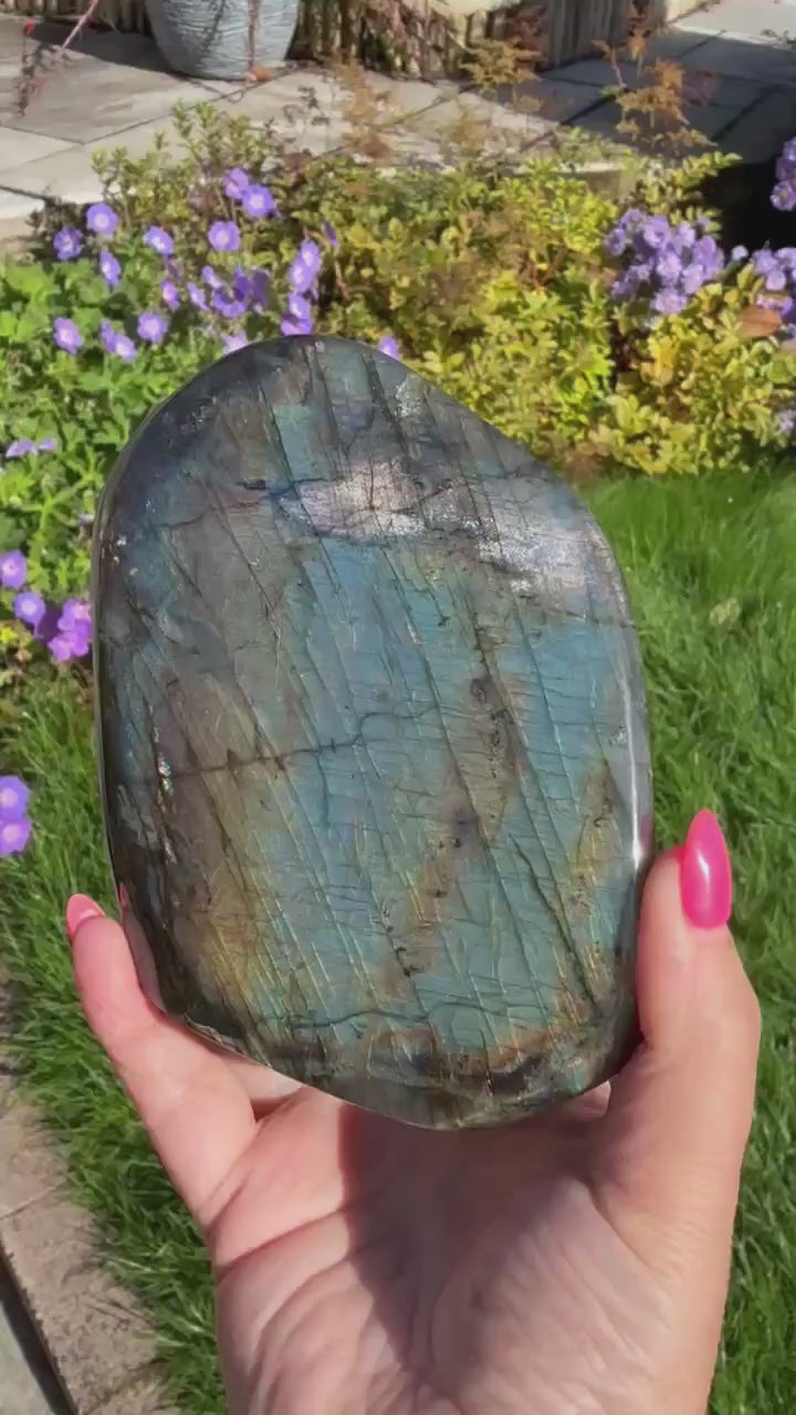 Golden Flash Labradorite Freeform from Madagascar