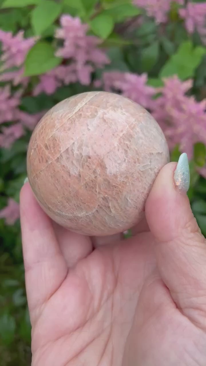 Peach Moonstone with Flash Sphere