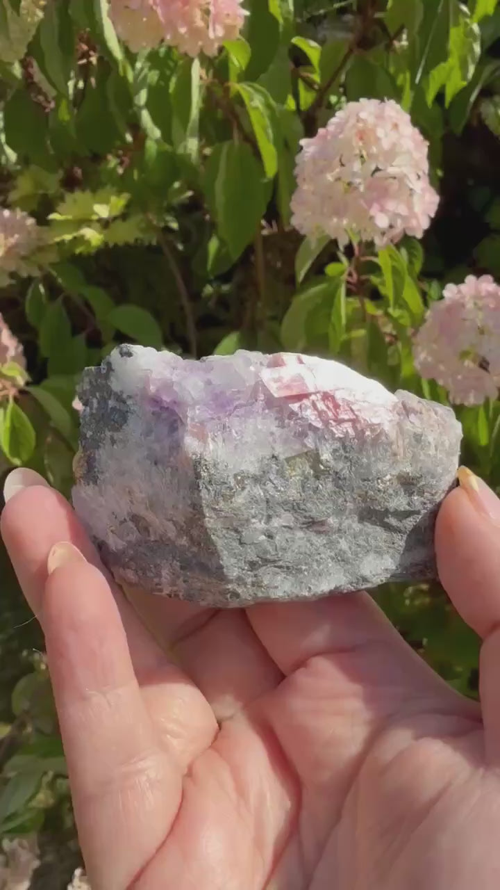 Gemmy Rhodochrosite, Fluorite and Pyrite Specimen from Guangxi